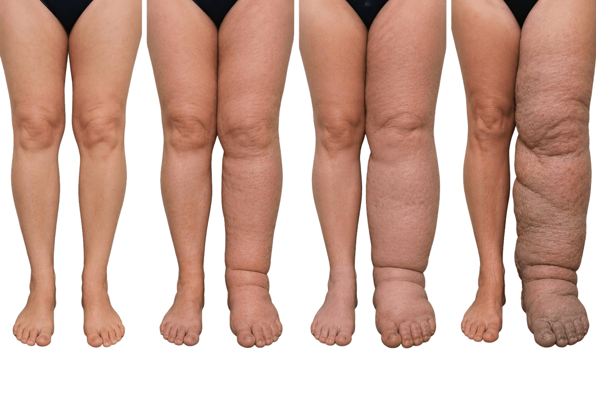 Lymphedema: volume, fibrosis and function have to be assessed together.